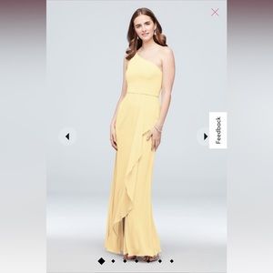 David’s bridal one shoulder with cascade